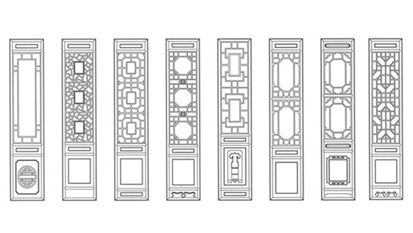 三沙喜迎门中式花格CAD设计图样式大全