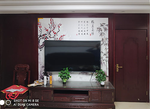 三沙中式家庭装修电视柜效果展示
