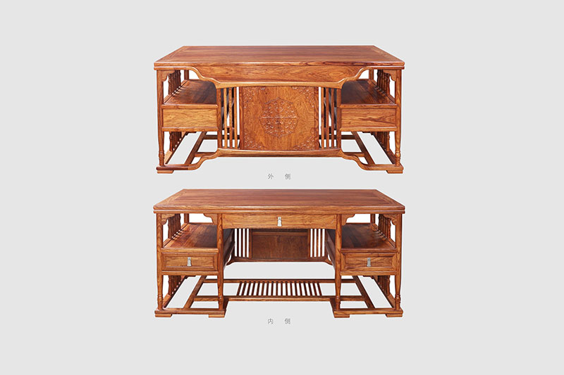 三沙中式家居装饰书房桌椅组合家具效果图